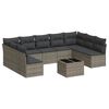 vidaXL sofas&aelig;t til haven 10 dele med hynder polyrattan gr&aring;