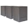 vidaXL kompostbeholdere 3 stk. 60 x 60 x 83 cm 900 l brun