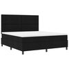 vidaXL Box spring seng med madras med LED Sort 180 x 200 cm Stof