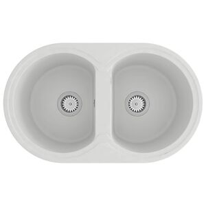 vidaXL K&oslash;kkenvask Hvid 78 x 47 x 20.5 cm Granit