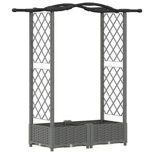 vidaXL H&aelig;vet Bed med Trellis og Tag Lysegr&aring; 124 x 40 x 123 cm PP