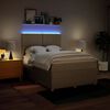 vidaXL kontinentalseng med madras 160x200 cm stof cremefarvet