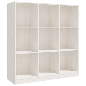 vidaXL bogskab/rumdeler 104x33,5x110 cm massivt fyrretr&aelig; hvid