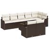 vidaXL Havesofa S&aelig;t 9 stk. Brun og hvid polyrattan