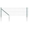 vidaXL Euro Hegn med Spidser 10 x 0,8 m PVC-belagt st&aring;l Gr&oslash;n Mesh