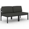 vidaXL 2-personers havesofa med hynder aluminium antracitgr&aring;