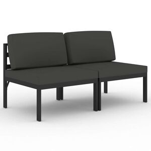 vidaXL 2-personers havesofa med hynder aluminium antracitgr&aring;