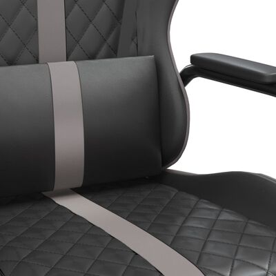 vidaXL gamingstol med massagefunktion kunstlæder sort og grå