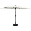vidaXL Have Parasol med LED Lygter 200 x 300 cm Polyester Cremefarvet