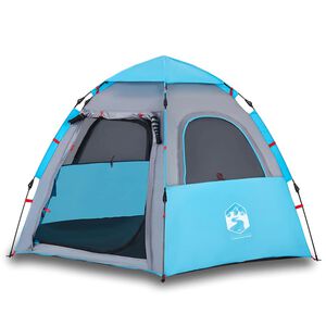 vidaXL 4-personers campingtelt quick-release bl&aring;