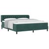 vidaXL Box spring seng med hovedg&aelig;rde M&oslash;rkegr&oslash;n 180 x 200 cm Fl&oslash;jl