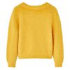Sweater til b&oslash;rn str. 104 strikket okkergul
