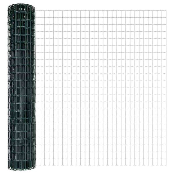 vidaXL Hegn med post Gr&oslash;n 1,5 x 10 m St&aring;l og PVC