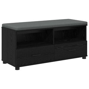vidaXL Hallb&aelig;nk Sort Eg 100 x 38 x 46 cm Kunstigt tr&aelig; og stof