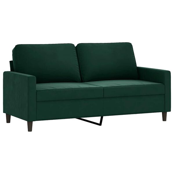 vidaXL 2-personers sofa 140 cm fl&oslash;jl m&oslash;rkegr&oslash;n