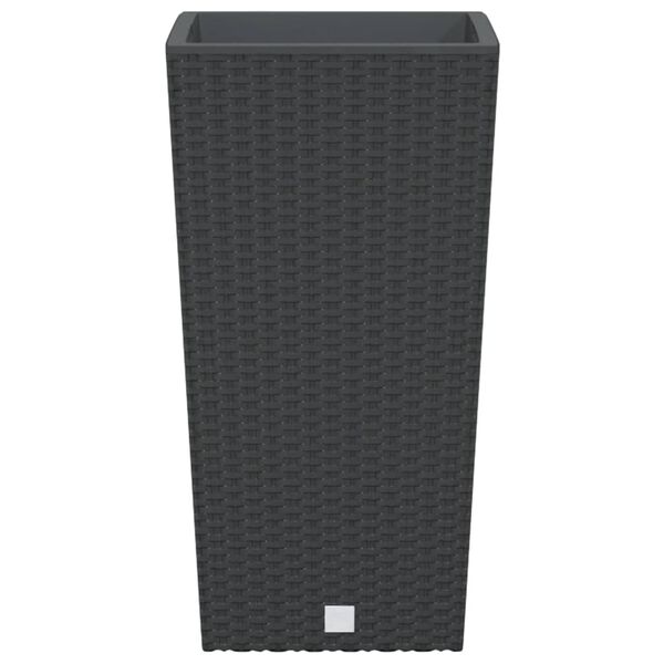 vidaXL plantekrukke 11/26,5 l udtagelig indsats PP rattanlook antracit