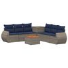 vidaXL Sofa S&aelig;t 8 stk. Gr&aring; og Marinebl&aring; Poly Rattan og St&aring;l