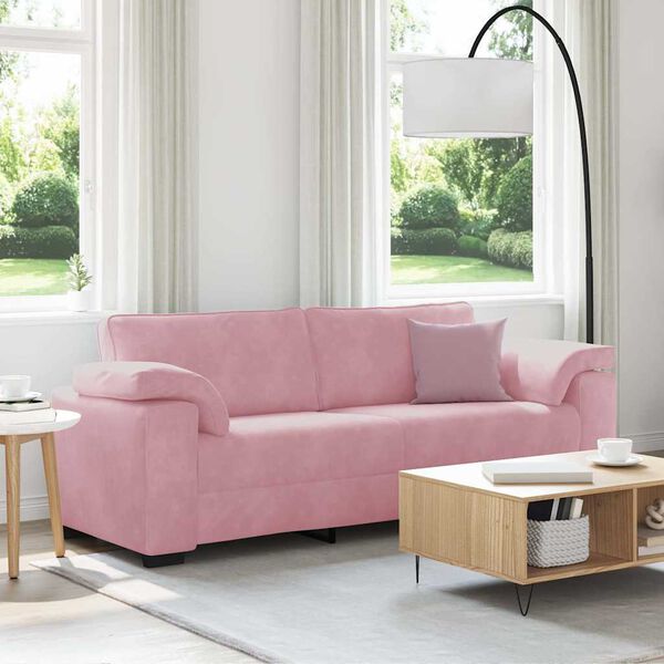 vidaXL 3-personers sofa 220x77x82 cm fl&oslash;jl lyser&oslash;d
