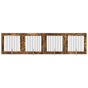 vidaXL Hundehegn med stativer 4 pcs R&oslash;get eg 80 x 80 cm