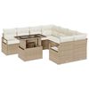 vidaXL Havesofa S&aelig;t 9 stk. 8-Antal s&aelig;der Beige og creme polyrattan