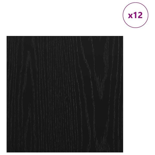vidaXL Dekor Panels 12 pcs Sort eg 30 x 30 x 0,27 cm Konstrueret tr&aelig;