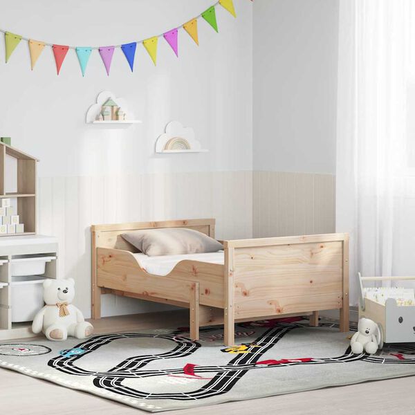 vidaXL Sengestel med madras Brun 80 x 200 cm Massiv fyrretr&aelig;