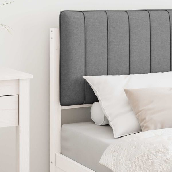 vidaXL Sengestel med Polstret Hovedgavl Lysegr&aring; 80 x 200 cm