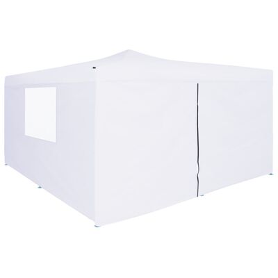 vidaXL foldbar pavillon med 4 sidevægge 5x5 m hvid