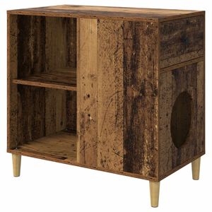 vidaXL Kat Hus Gammelt tr&aelig; 72 x 42.5 x 70 cm Konstrueret tr&aelig;