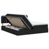 vidaXL LED opbevarings seng med madras Sort 180 x 200 cm Stof