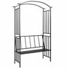 vidaXL havebue med b&aelig;nk 128x50x207 cm jern sort