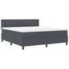 vidaXL Box spring seng M&oslash;rkegr&aring; og Hvid 180 x 200 cm Velourstof