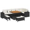 vidaXL Havesofa S&aelig;t 9 stk. Sort polyrattan