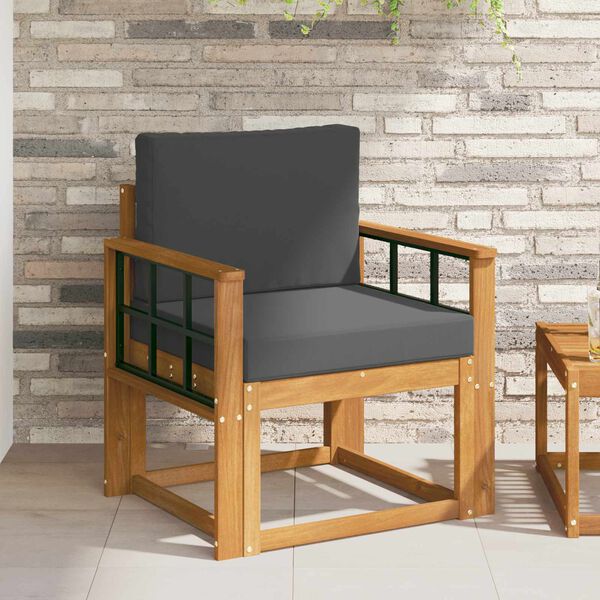 vidaXL Udend&oslash;rs sofa Soli Akacietr&aelig; og polyester Naturfarvet