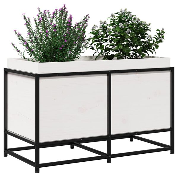 vidaXL plantekasse 80x40x50 cm massivt fyrretræ hvid