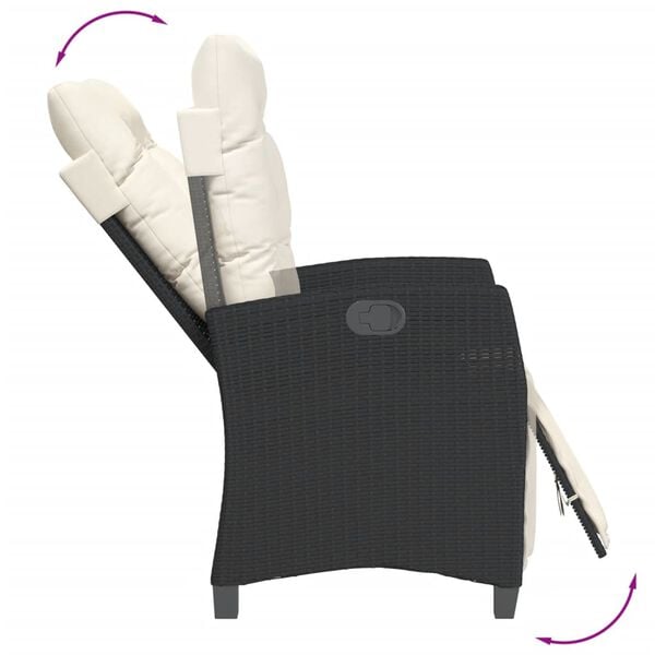 vidaXL spisebordss&aelig;t til haven 5 dele med hynder polyrattan sort