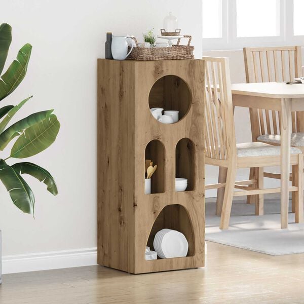 vidaXL Sideboard Artisan Egetr&aelig; 40 x 35 x 100.5 cm Konstrueret tr&aelig;