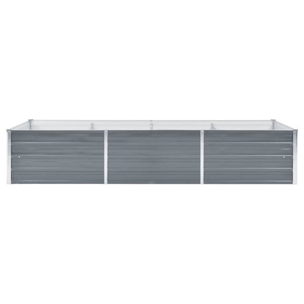 vidaXL forhøjet plantekasse 240x80x45 cm galvaniseret stål grå