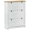 vidaXL Sko skab med hylde Corona Hvid 99 x 32 x 122 cm Massiv fyrretr&aelig;