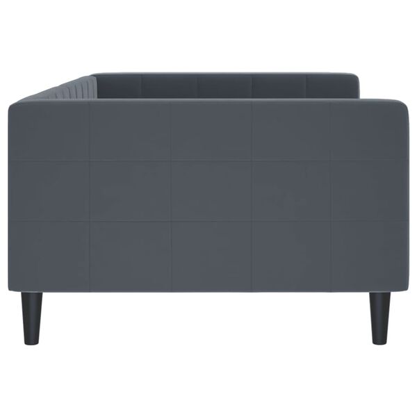 vidaXL daybed 100x200 cm velour m&oslash;rkegr&aring;
