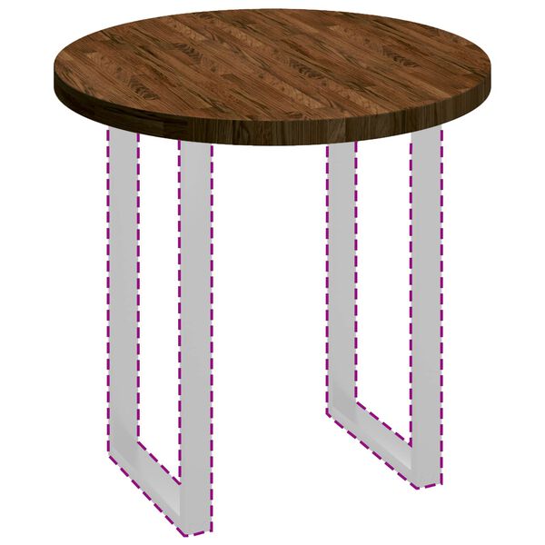 vidaXL Bordplade Lys Brun &Oslash; 80 x 4 cm Massivt Eg Tr&aelig;