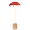 vidaXL Balinesisk parasol med base R&oslash;d 95 x 95 x 260 cm