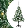 vidaXL Kunstigt Juletr&aelig; Snebelagt med LED Lys Gr&oslash;n og Hvid 120 cm