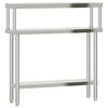 vidaXL k&oslash;kkenbord med tophylde 110x30x120 cm rustfrit st&aring;l