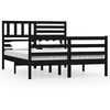 vidaXL sengeramme 135x190 cm dobbelt massivt tr&aelig; sort