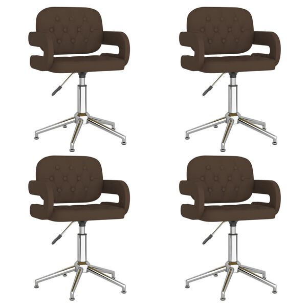 vidaXL drejelige spisebordsstole 4 stk. kunstl&aelig;der brun