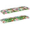 vidaXL Palle Pudes&aelig;t Blomstret 2 pcs Gr&oslash;n Blad M&oslash;nster 100 x 40 x 8 cm
