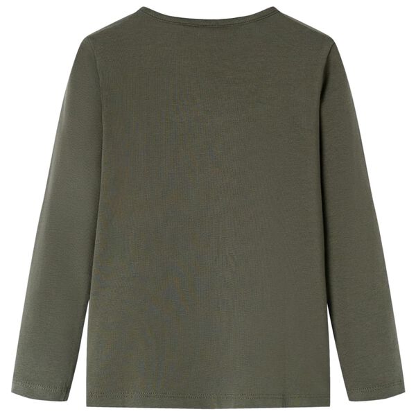 Lang&aelig;rmet T-shirt til b&oslash;rn str. 104 kakifarvet