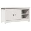 vidaXL tv-bord 103x36,5x52 cm massivt fyrretr&aelig; hvid