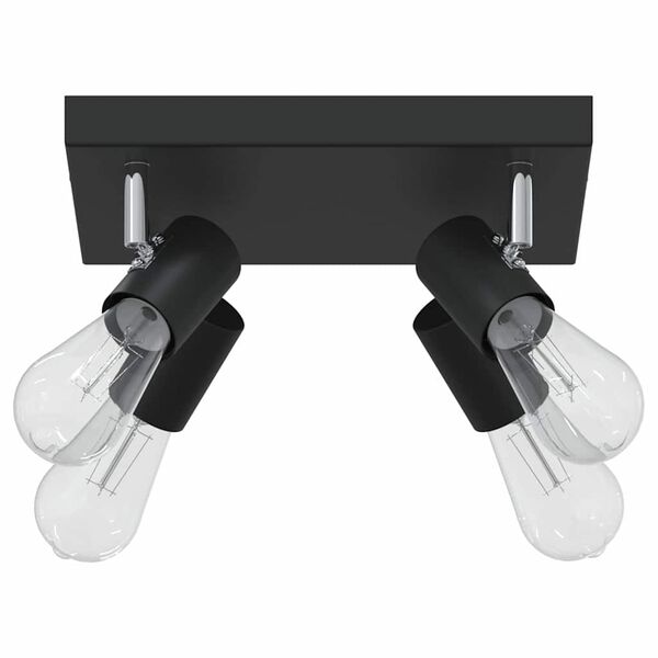 vidaXL Loftsspot med spotlights Sort 26,5 x 26 x 11,5 cm Metal